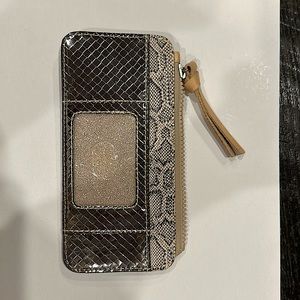 Consuela Card Organizer, silver & snake